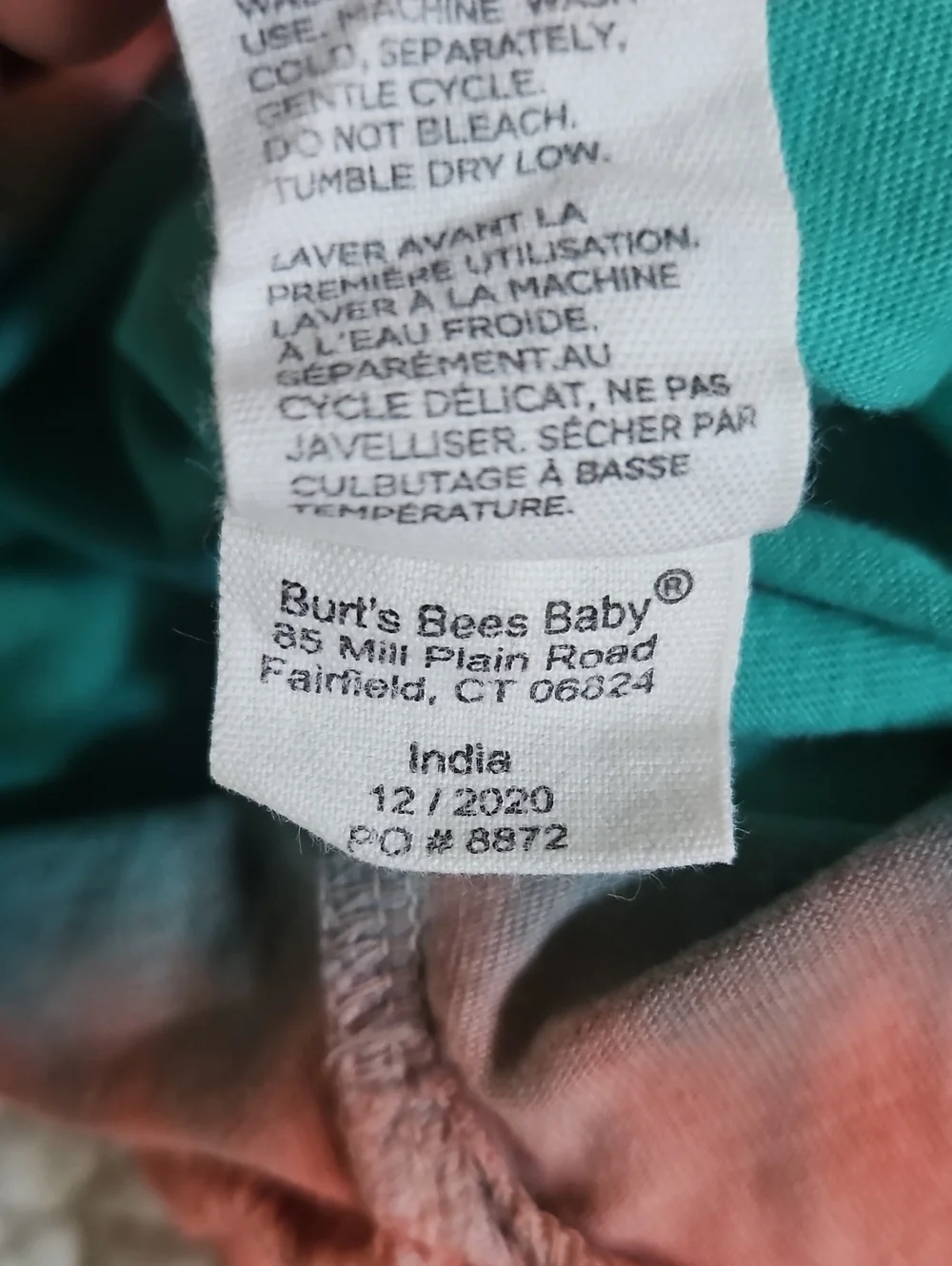 Burts Bees Organic Cotton Romper 6-9mo.